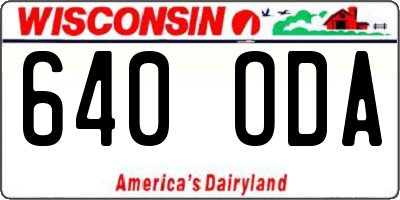 WI license plate 640ODA