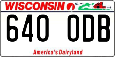 WI license plate 640ODB