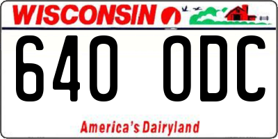 WI license plate 640ODC
