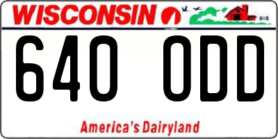 WI license plate 640ODD