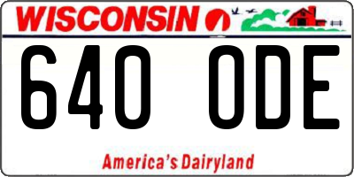 WI license plate 640ODE