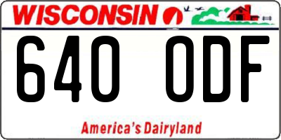 WI license plate 640ODF