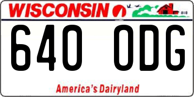 WI license plate 640ODG