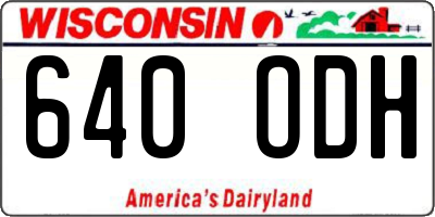 WI license plate 640ODH