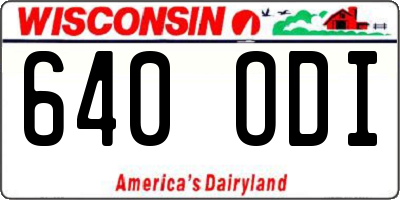 WI license plate 640ODI