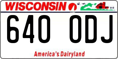 WI license plate 640ODJ