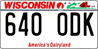WI license plate 640ODK