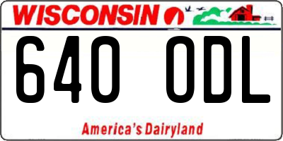 WI license plate 640ODL