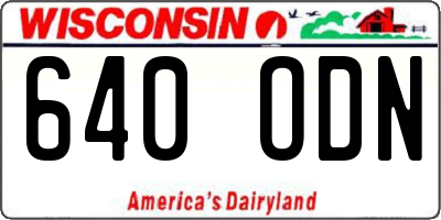 WI license plate 640ODN