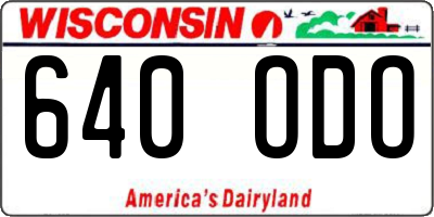 WI license plate 640ODO