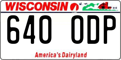 WI license plate 640ODP
