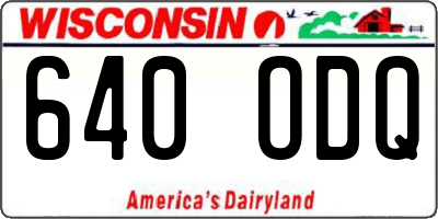 WI license plate 640ODQ