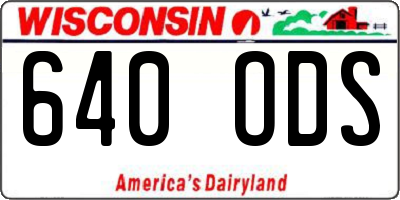 WI license plate 640ODS