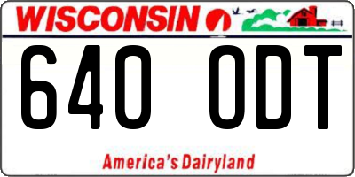 WI license plate 640ODT