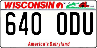 WI license plate 640ODU