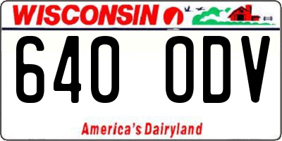 WI license plate 640ODV