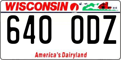 WI license plate 640ODZ