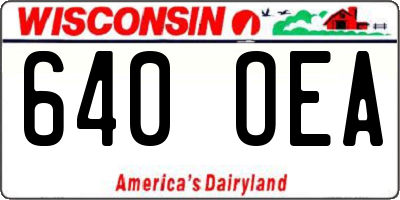 WI license plate 640OEA
