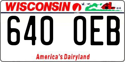 WI license plate 640OEB