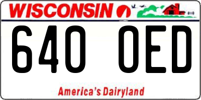 WI license plate 640OED