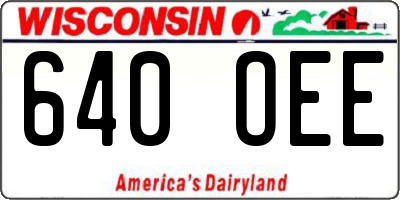 WI license plate 640OEE