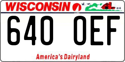 WI license plate 640OEF