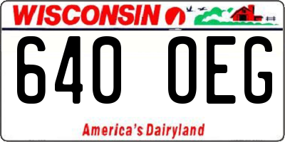 WI license plate 640OEG