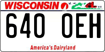 WI license plate 640OEH