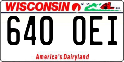 WI license plate 640OEI