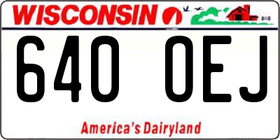 WI license plate 640OEJ