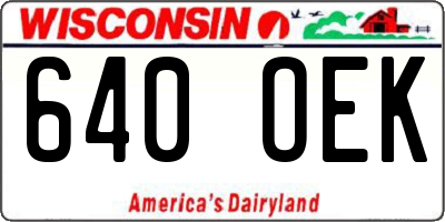 WI license plate 640OEK