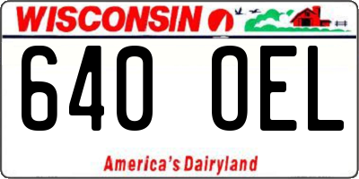 WI license plate 640OEL