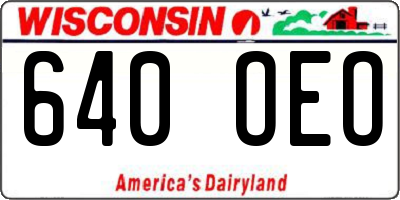 WI license plate 640OEO