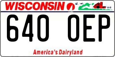 WI license plate 640OEP
