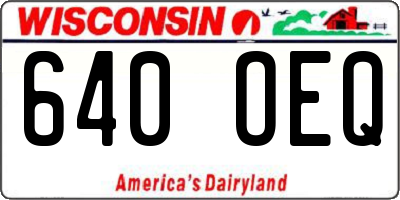 WI license plate 640OEQ