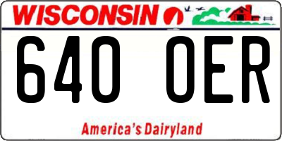 WI license plate 640OER