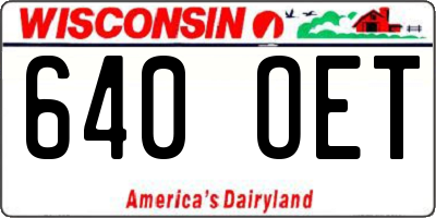 WI license plate 640OET