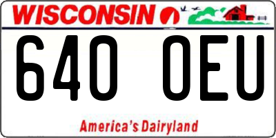 WI license plate 640OEU