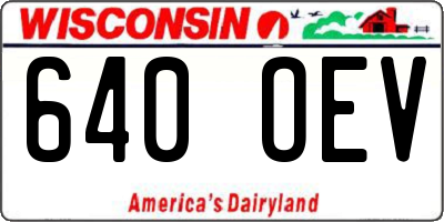 WI license plate 640OEV