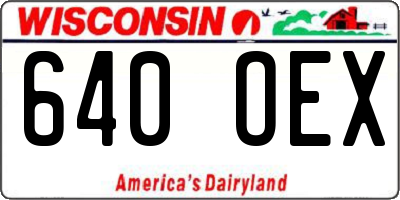 WI license plate 640OEX
