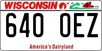 WI license plate 640OEZ