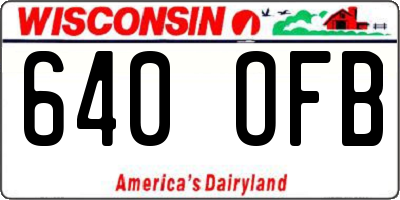 WI license plate 640OFB