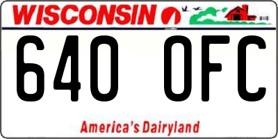 WI license plate 640OFC
