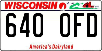 WI license plate 640OFD