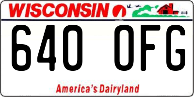 WI license plate 640OFG
