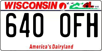 WI license plate 640OFH