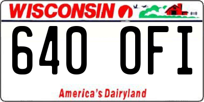 WI license plate 640OFI