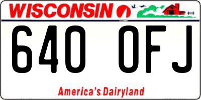 WI license plate 640OFJ