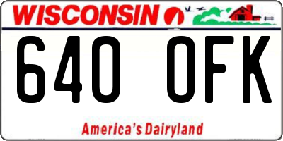 WI license plate 640OFK
