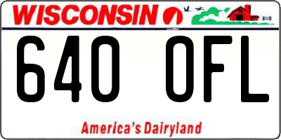 WI license plate 640OFL